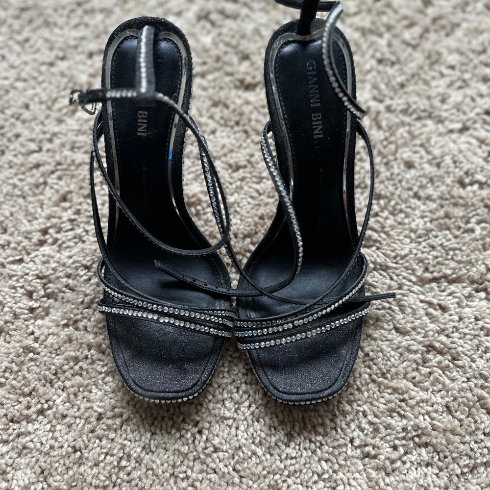 Gianni Bini Rhinestone Bow Ankle Strap Dress Heels